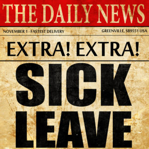 sick leave, newspaper article text